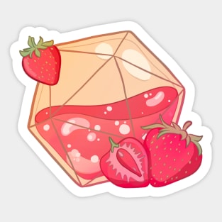 D20 Strawberry Tea Sticker Sticker